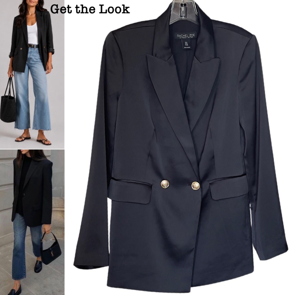 Rachel Zoe | Black Satin Blazer